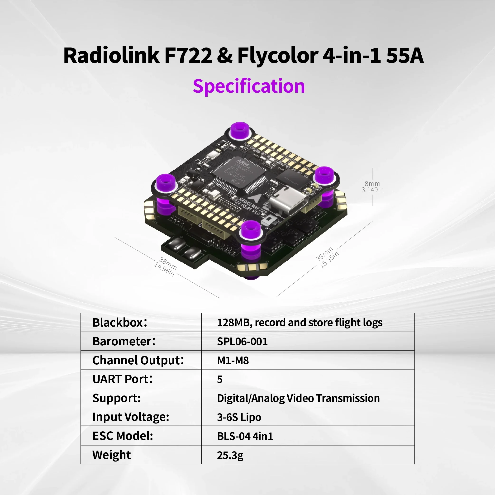 RoRusRadiolink F722 Flight Con - огляд і ціна Betaflight Fc F7